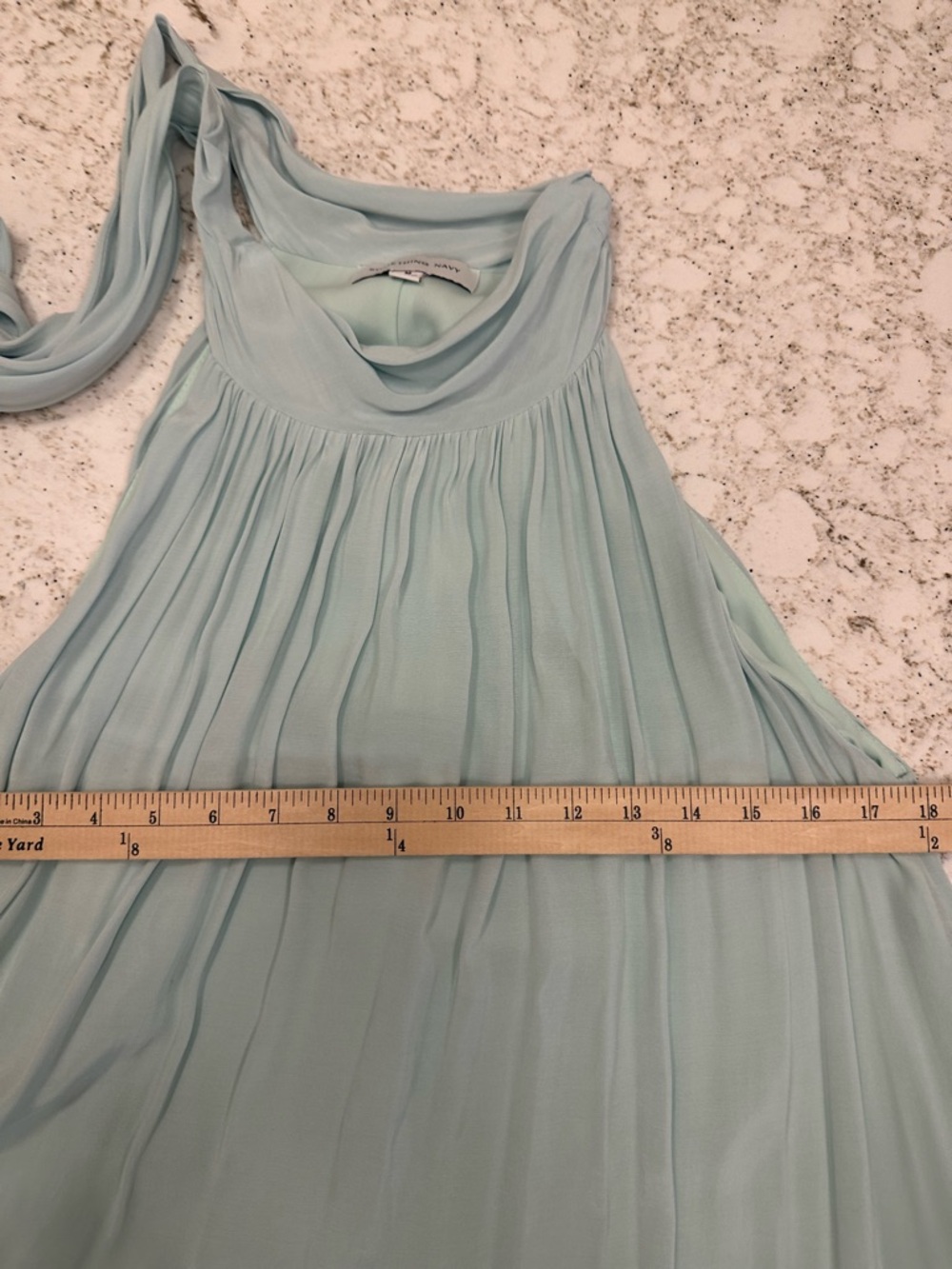 Something Navy Cupro Mint Green Pleated Halter Dress - Picture 8 of 11